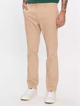 Узкие брюки чиносы Tommy Jeans, бежевый