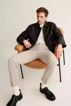 Узкие брюки H&M, бежевый