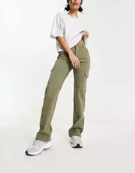Узкие брюки карго цвета хаки ASOS