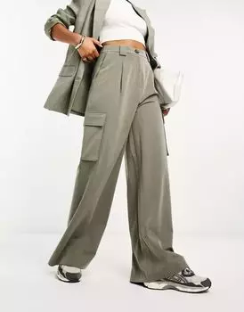 Узкие брюки карго цвета хаки ASOS