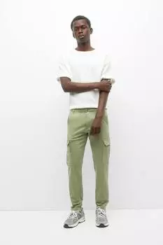 Узкие брюки карго Pull&Bear, хаки