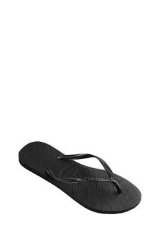 Узкие черные пляжные тапочки Havaianas