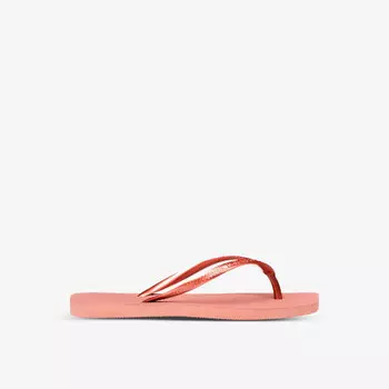 Узкие резиновые шлепанцы с квадратным носком Havaianas, розовый