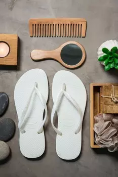 Узкие шлепанцы Havaianas, белый