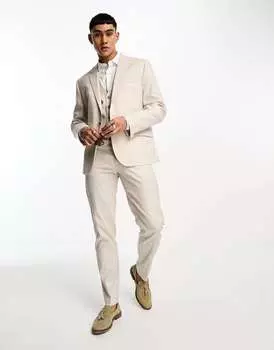 Узкий льняной пиджак ASOS