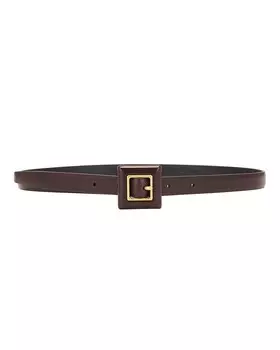 Узкий ремень из матовой кожи Saint Laurent, цвет Papaya Seed