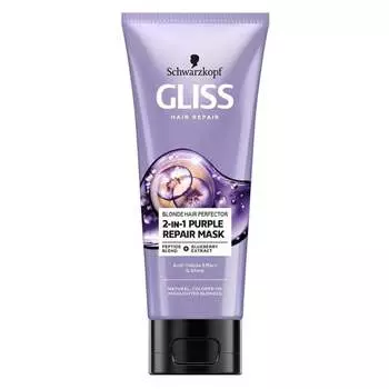 В-1 Purple Repair Mask Маска для натуральных окрашенных или обесцвеченных светлых волос 200мл Gliss Kur Blonde Hair Perfector 2-, Schwarzkopf