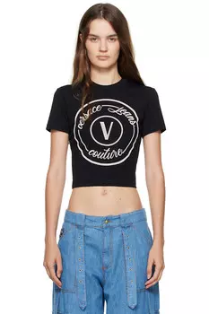 V-Emblem футболка slim-fit Versace Jeans Couture, черный