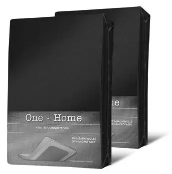 В упаковке 2 простыни TERRY 140x200 см - Простыня 160x200 см, черная One-Home