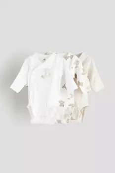 В упаковке 3 боди с запахом H&M, белый
