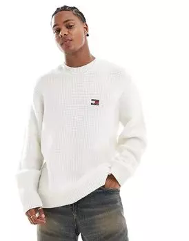 Вафельный джемпер цвета «кремовый» Tommy Jeans