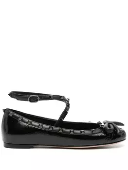 Valentino Garavani балетки Rockstud, черный