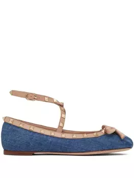 Valentino Garavani балетки Rockstud, синий