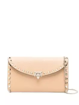 Valentino Garavani клатч Rockstud, коричневый