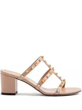 Valentino Garavani мюли Rockstud, розовый
