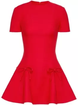 Valentino Garavani расклешенное платье мини с бантом, красный