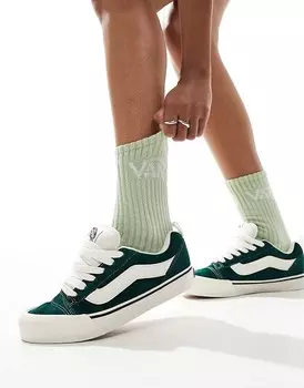 Vans – Knu Skool – Темно-зеленые замшевые кроссовки на толстой подошве