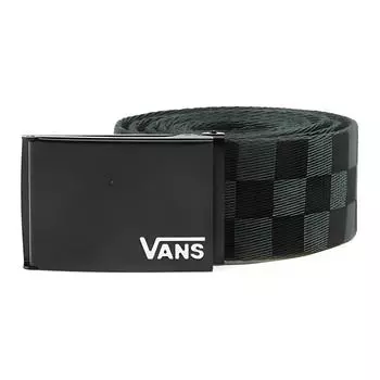 Vans Кожаный ремень мужской, черный/угольно-серые