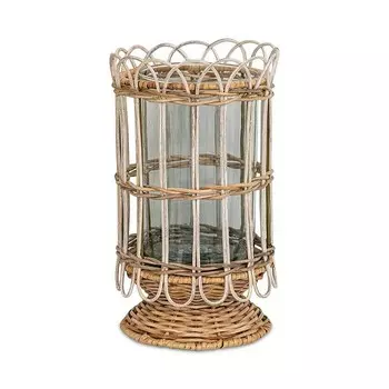Ваза Provence Rattan Whitewash Large Hurricane Juliska, белый