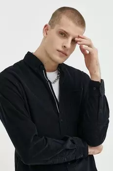 Вельветовая рубашка Solid, черный