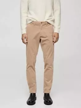 Вельветовые брюки berdam slim fit Mango, светло-бежевый