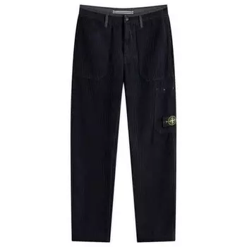 Вельветовые брюки с карманами Stone Island, синий