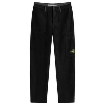 Вельветовые брюки с карманами Stone Island, черный