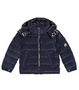 Вельветовый пуховик aiman Moncler Enfant, синий