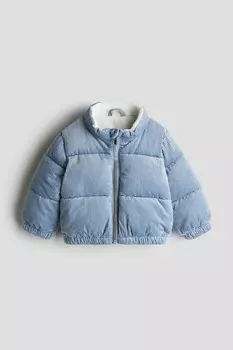 Вельветовый пуховик H&M, синий