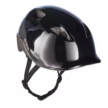 Велошлем 100 детский черный BTWIN, черный