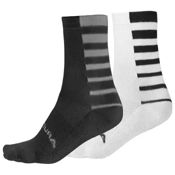 Велосипедные носки Endura Coolmax Stripe Socken Doppelpack, черный