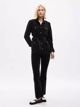 Велюровая куртка в деловом стиле Gap, черный