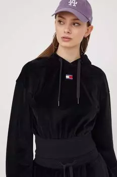 Велюровая толстовка Tommy Jeans, черный