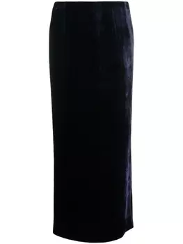Велюровая юбка макси FENDI, синий