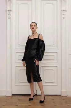 Велюровое платье Answear Lab, черный