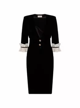 Велюровое платье миди Saint Laurent