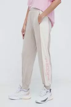 Велюровые спортивные штаны adidas Originals, бежевый
