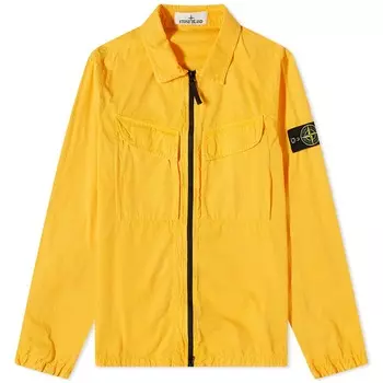 Верхняя рубашка на молнии из парусиновой ткани с начесом Stone Island