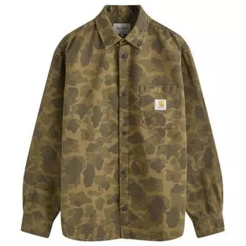 Верхняя рубашка с камуфляжным принтом «Утиный» Carhartt Wip, зеленый