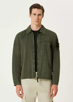 Верхняя рубашка с логотипом Stone Island, зеленый