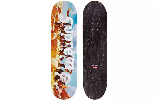 Скейтборд Supreme, черный / оранжевый