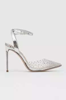 Вернуть высокие каблуки Steve Madden, серебро