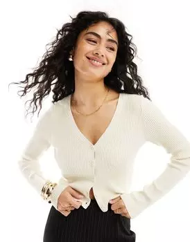 Vero Moda - Кремовый кардиган в рубчик