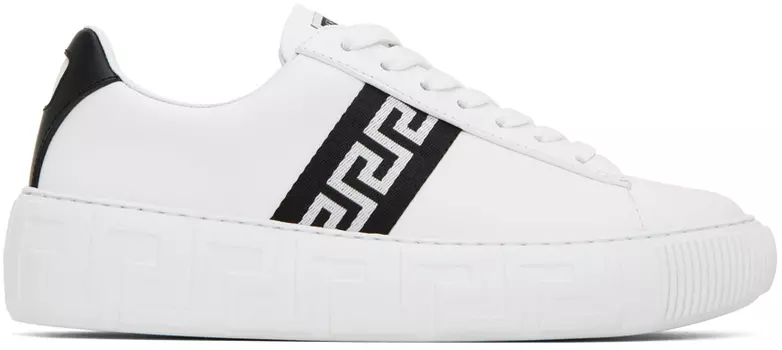 Versace Белые кроссовки Greca