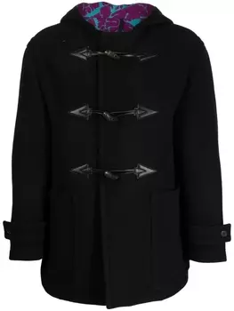 Versace дафлкот с капюшоном, черный