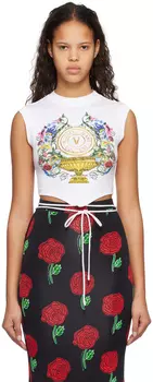 Versace Jeans Couture Белая футболка с принтом