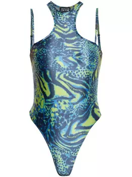 Versace Jeans Couture боди с принтом, синий