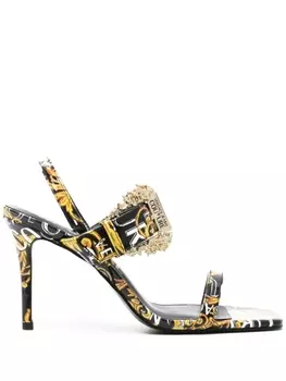 Versace Jeans Couture босоножки Emily 85 с принтом Barocco, черный