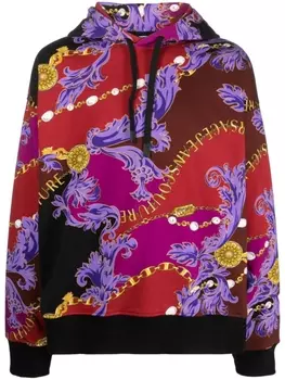 Versace Jeans Couture худи с принтом Baroque, красный