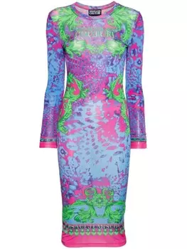Versace Jeans Couture платье миди Animalier Couture, синий